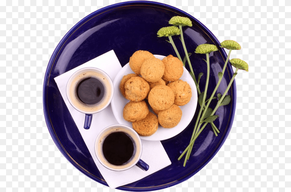 Coffee Biscuits Blue Tray Coffee, Dish, Food, Food Presentation, Meal Png