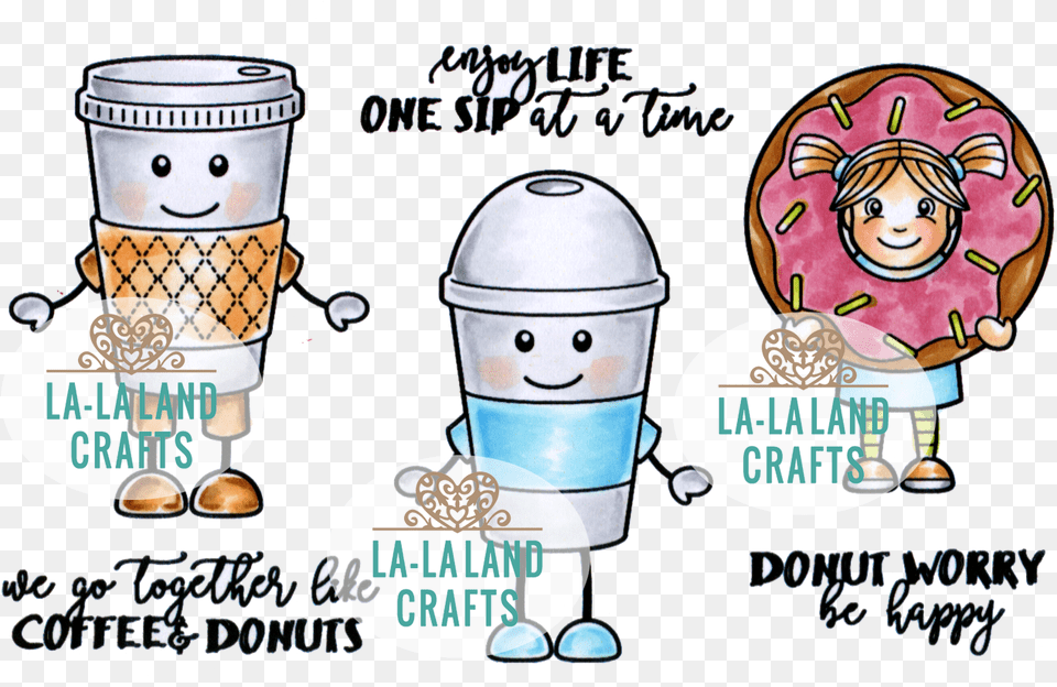 Coffee Buddies Rubber Stamp Cartoon, Cream, Ice Cream, Dessert, Food Free Transparent Png