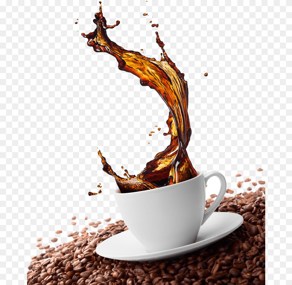 Coffee Cappuccino Effect Bean Splash Green Cafe Clipart Coffee Splash Transparent Background, Cup, Saucer, Beverage Free Png