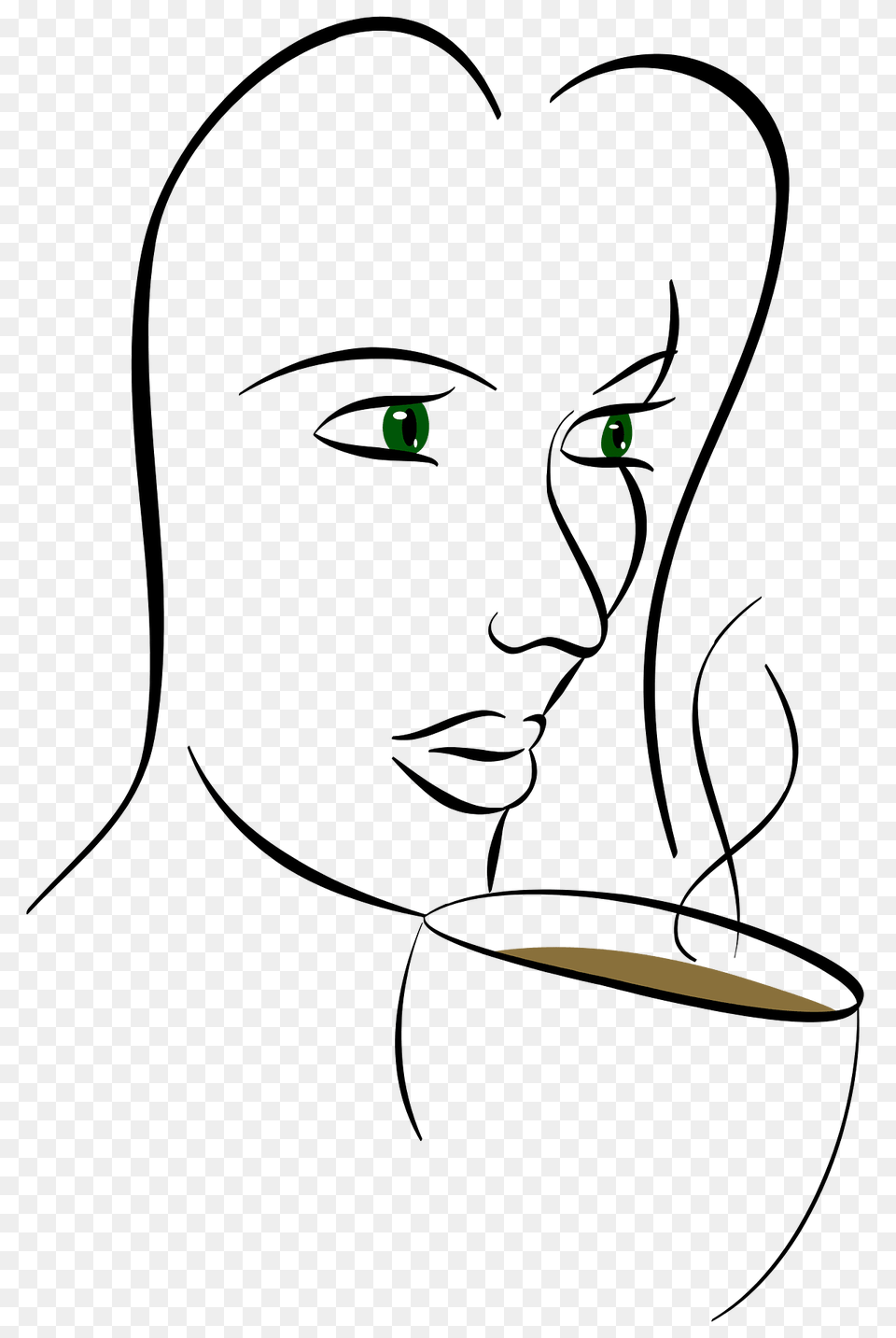 Coffee Clipart, Art, Face, Head, Person Png Image