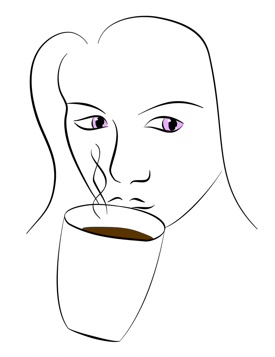 Coffee Clipart, Art, Person, Baby, Drawing Png Image