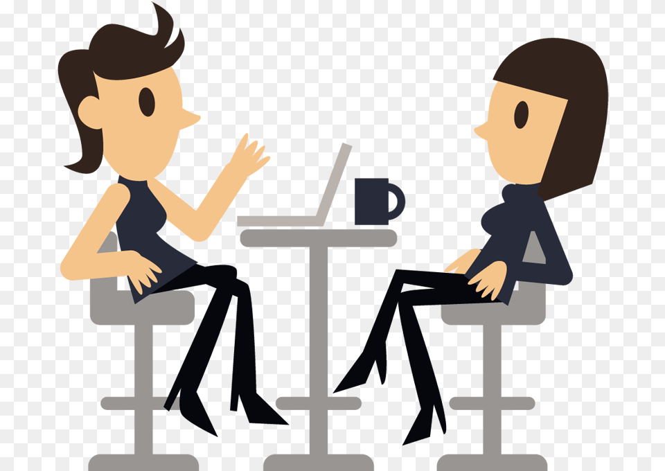 Coffee Clipart Coffee Meeting, Person, Conversation, Interview, Sitting Free Transparent Png