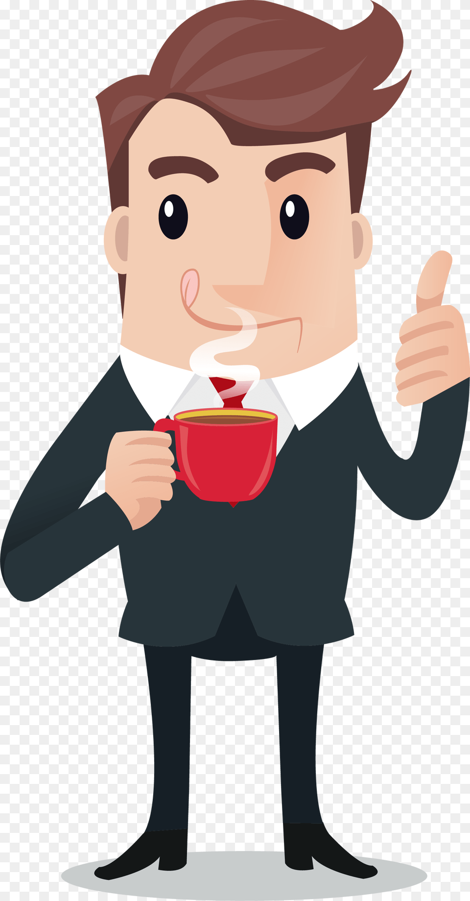 Coffee Clipart Man Person Drinking Coffee Cartoon, Body Part, Finger, Hand, Baby Free Png