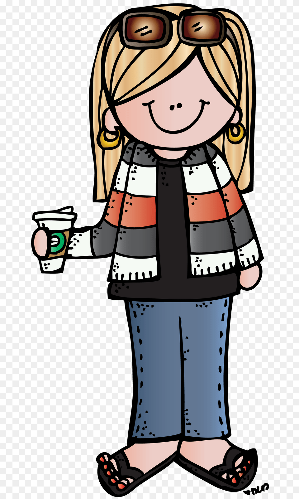 Coffee Clipart Teacher, Book, Comics, Publication, Person Png Image