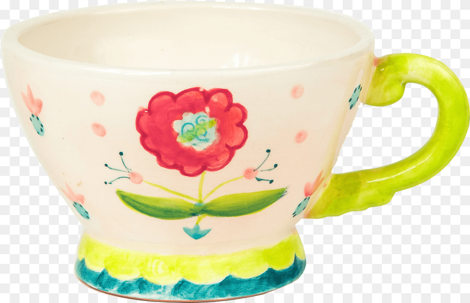 Coffee Cup, Art, Flower, Plant, Porcelain Png Image