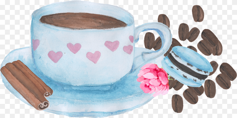 Coffee Cup, Saucer, Hot Chocolate, Food, Dessert Png