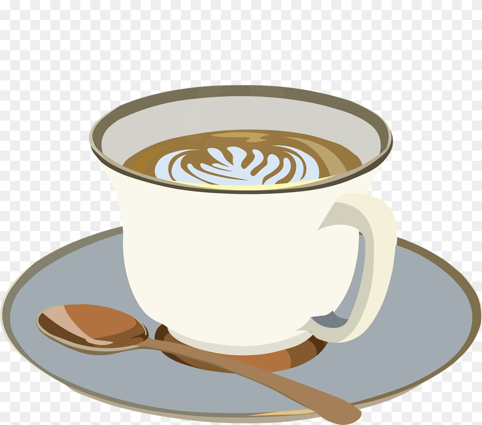 Coffee Cup Clipart, Beverage, Latte, Cutlery, Coffee Cup Png Image
