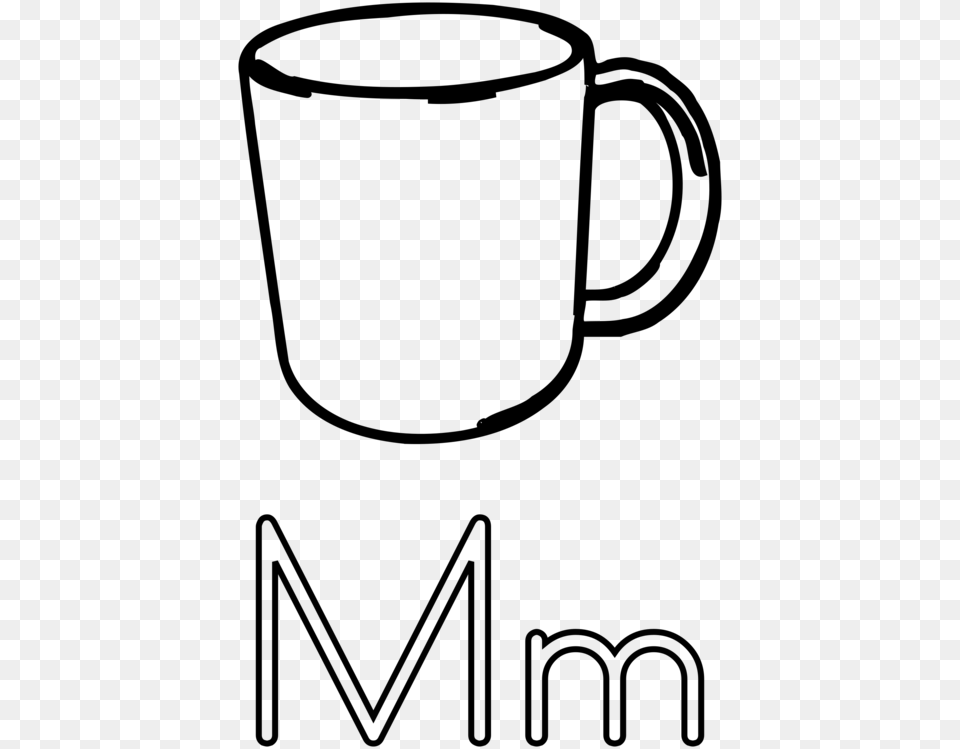 Coffee Cup Coloring Book Mug Teacup, Gray Free Png Download