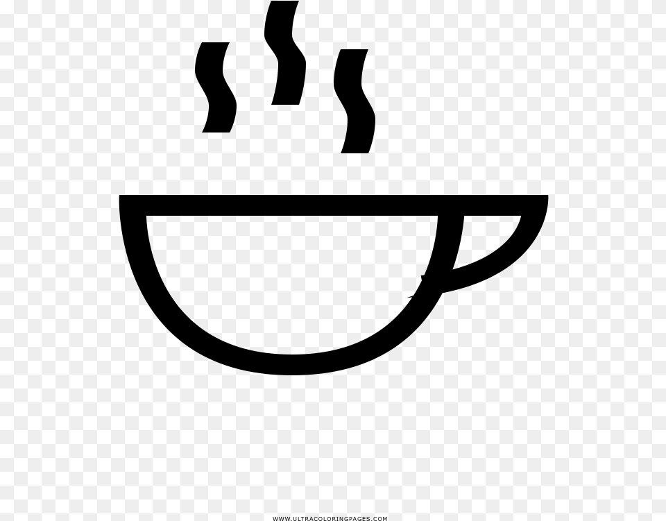 Coffee Cup Coloring Page, Gray Png Image