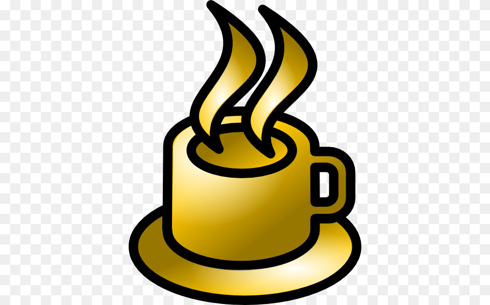 Coffee Cup Gold Theme Clip Art Vector, Fire, Flame, Dynamite, Weapon Free Png