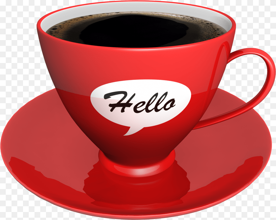 Coffee Cup Image Hello Good Morning Sunday, Saucer, Beverage, Coffee Cup Free Transparent Png