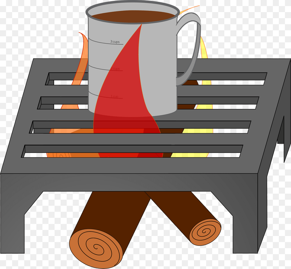 Coffee Cup Over Fire Grate Clipart, Coffee Table, Furniture, Table, Beverage Free Png Download