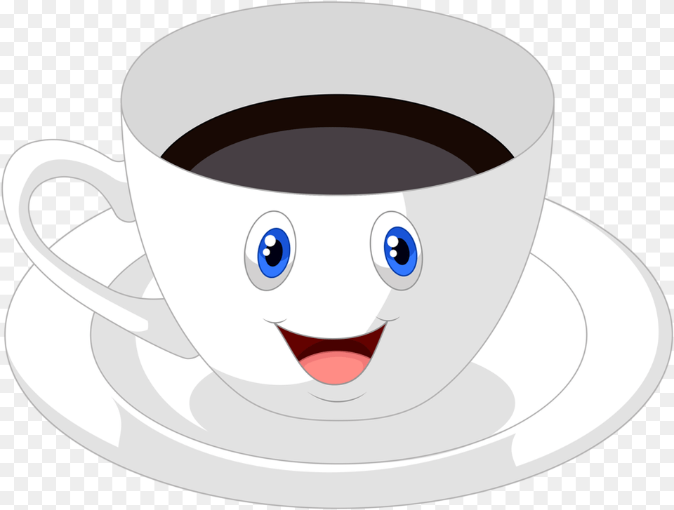 Coffee Cup Smiley Clipart, Saucer, Beverage, Coffee Cup, Face Free Png
