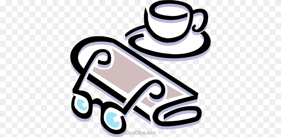 Coffee Cup With Morning Newspaper Royalty Vector Clip Art, Beverage, Coffee Cup, Plant, Lawn Mower Free Transparent Png