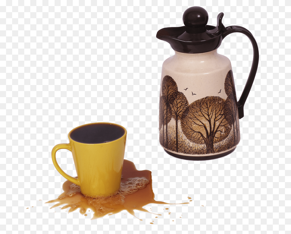 Coffee Cupcoffee Stain Coffee Cup Overflowing, Pottery, Art, Porcelain, Jug Free Transparent Png