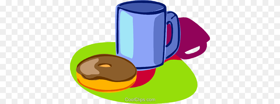 Coffee Donut Royalty Vector Clip Art Illustration, Cup, Bread, Food, Sweets Png Image