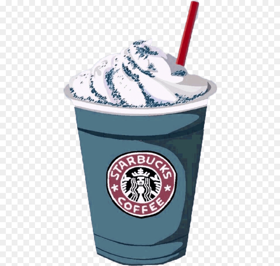Coffee Frappuccino Ice Starbucks Cream Hand Painted Starbucks Drawing, Dessert, Food, Ice Cream, Whipped Cream Png
