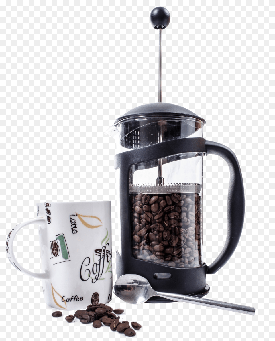 Coffee Grinder And Coffee Cup Image, Beverage, Cutlery, Spoon, Coffee Cup Free Transparent Png