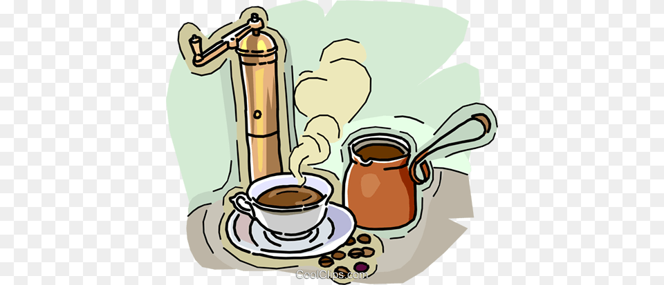 Coffee Grinder Coffee Pot Cup Of Coffee Royalty Vector Clip, Spoon, Cutlery, Coffee Cup, Beverage Free Png