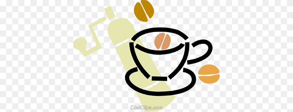 Coffee Grinder With Coffee Beans Royalty Vector, Cup Free Transparent Png