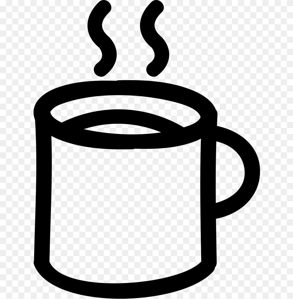 Coffee Hot Mug Hand Drawn Outline Comments Caneca De Caf Desenho, Smoke Pipe, Beverage, Coffee Cup Free Transparent Png
