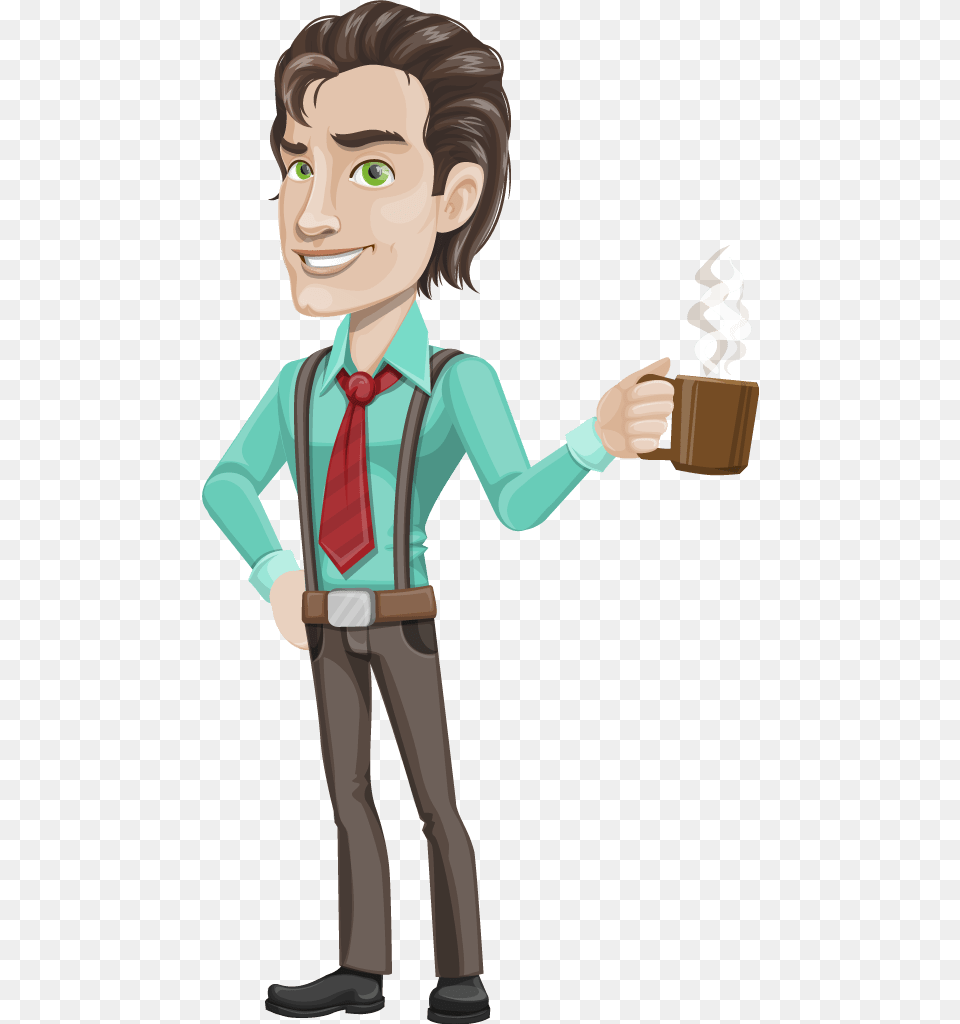 Coffee Illustration, Accessories, Formal Wear, Person, Tie Free Png