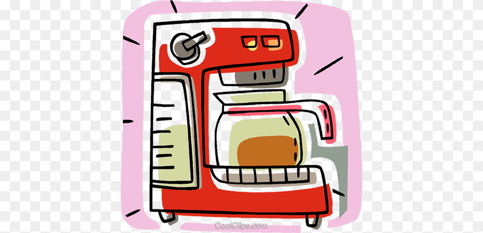 Coffee Maker Royalty Vector Clip Art Illustration Coffee Maker Clip Art, Device, Electrical Device, Appliance, Bulldozer Free Png