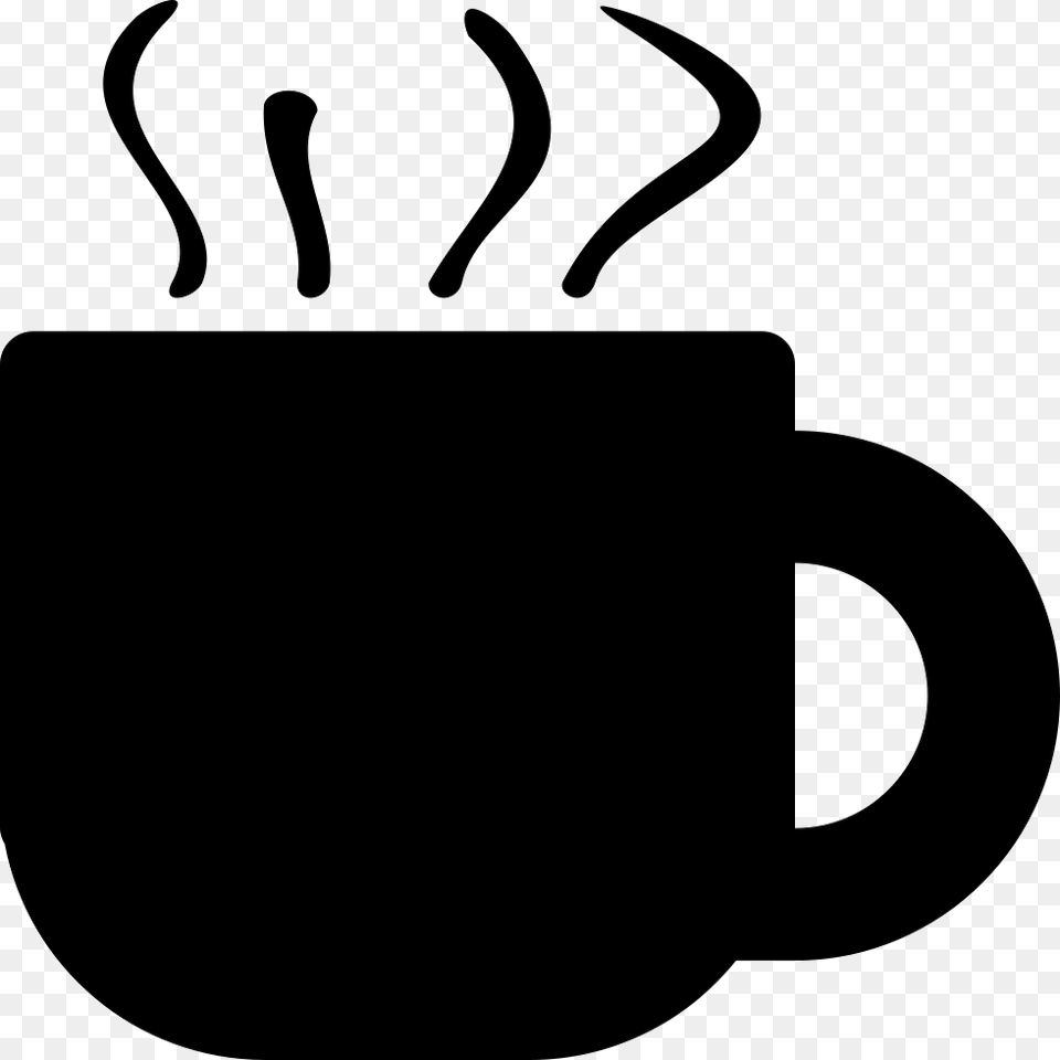 Coffee Mug Cup Drink Icon Beverage, Coffee Cup, Stencil Free Png Download