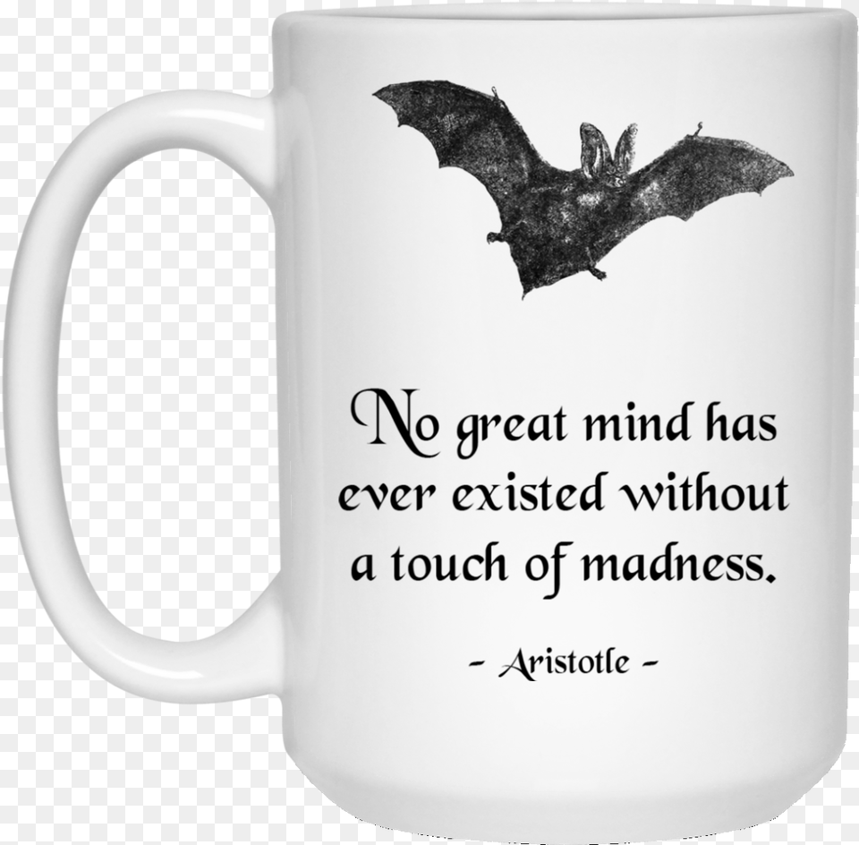 Coffee Mug With Bat And Aristotle Quote Ovarian Cancer Survivor Teal Ribbon, Cup, Animal, Bird, Mammal Free Transparent Png