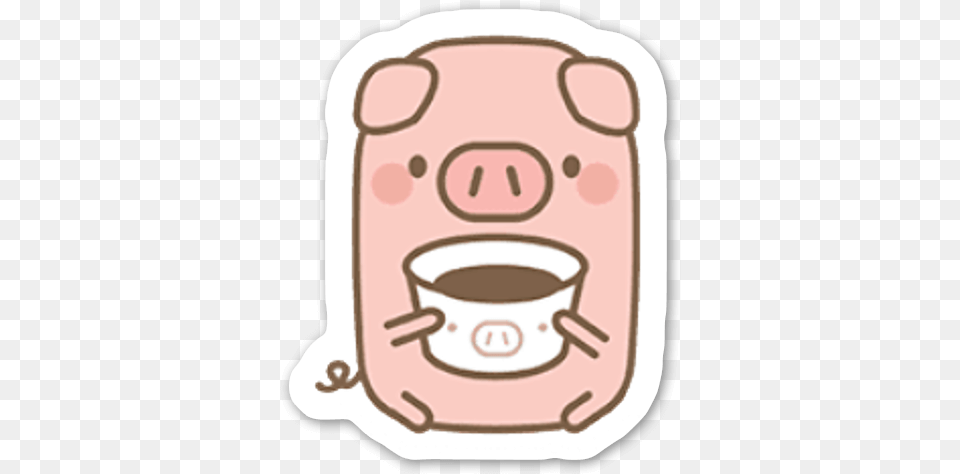 Coffee Pig Sticker Stickers De Cerditos, Cup, Birthday Cake, Cake, Cream Free Png Download