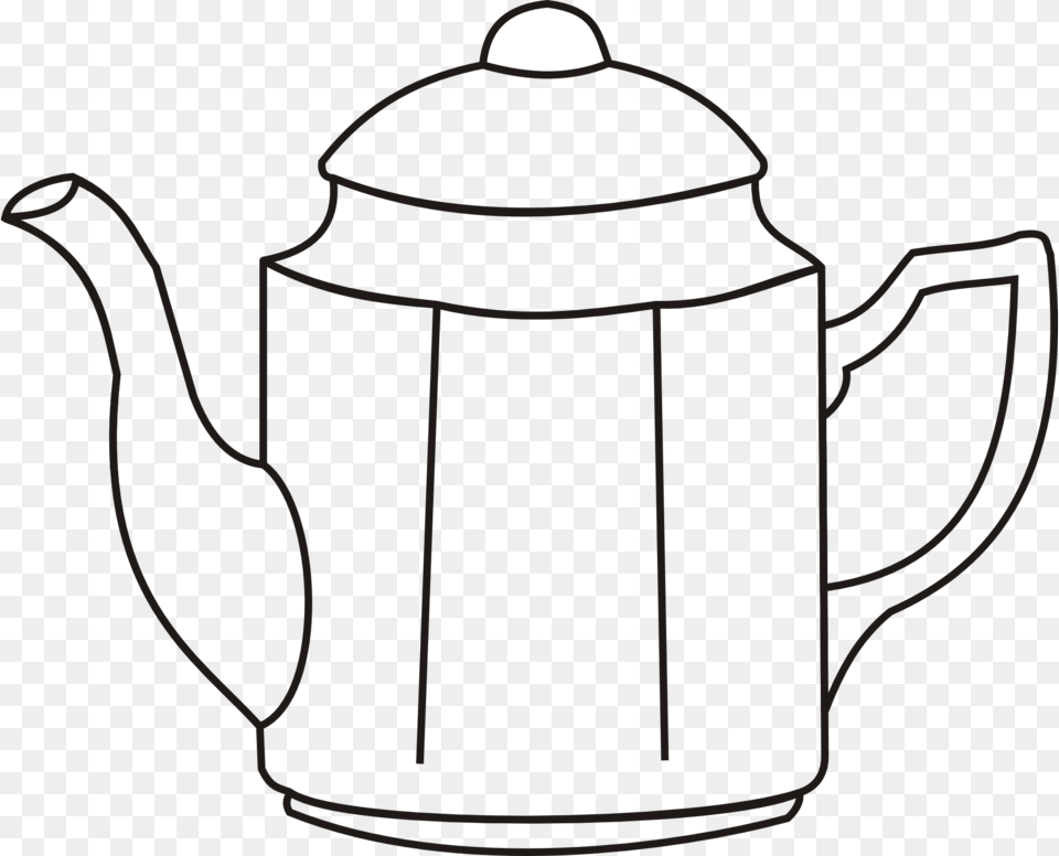 Coffee Pot Clipart Free Transparent Download Clipart Black And White Pot Kettle, Cookware, Pottery, Teapot Png Image