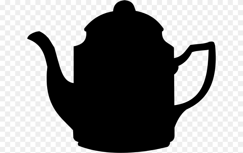 Coffee Pot Silhouette, Gray Png