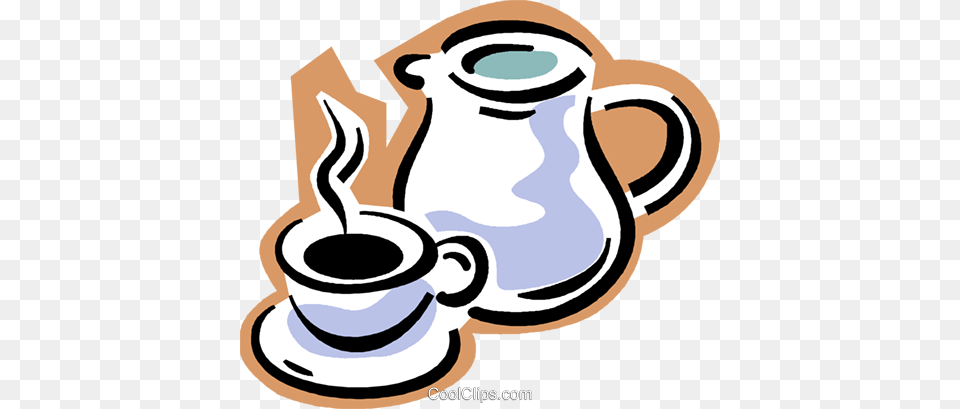 Coffee Pot With Cup Of Coffee Royalty Free Vector Clip Art, Pottery, Person, Beverage, Coffee Cup Png