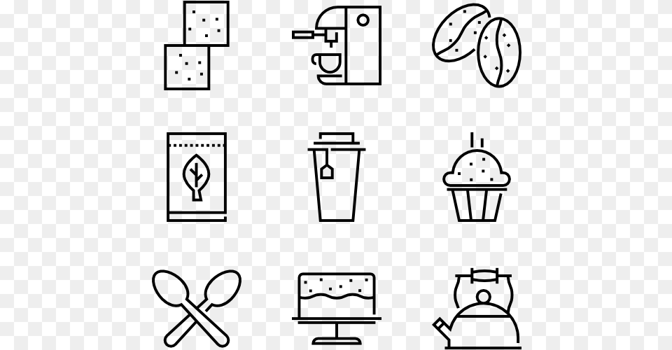Coffee Shop Elements Project Management Vector Icon, Gray Png Image