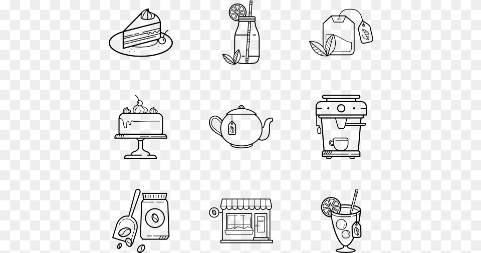 Coffee Shop Illustration, Gray Png Image