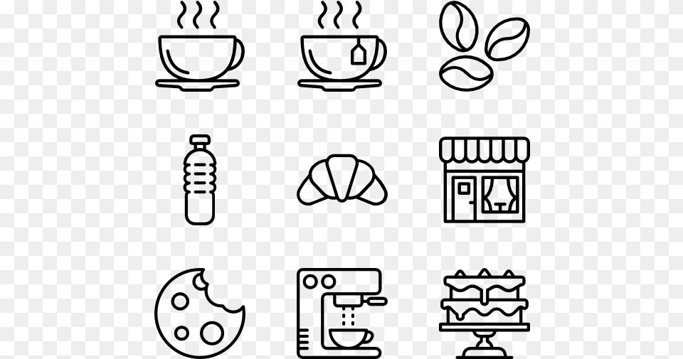 Coffee Shop White Icons, Gray Free Png