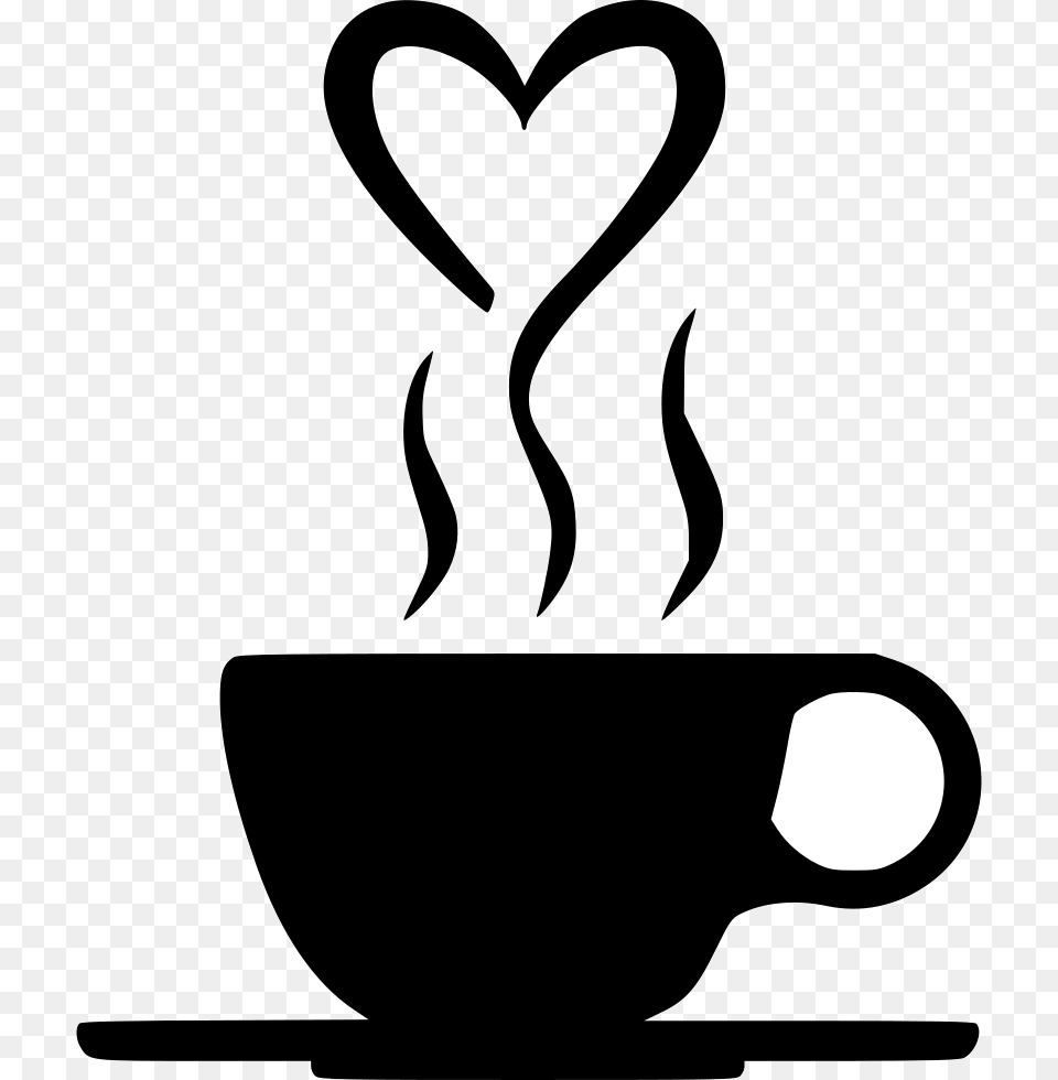 Coffee Smoke Transparent Clipart Pictures Heart Coffee Cup Svg, Stencil, Beverage, Coffee Cup Free Png Download