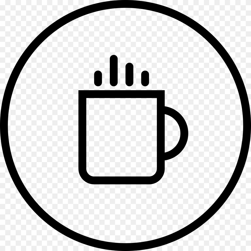 Coffee Symbol In Circle, Gray Png