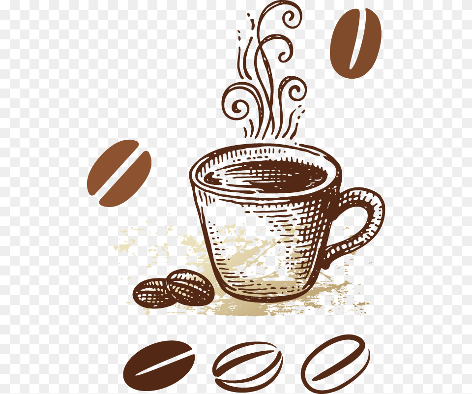 Coffee Tea Cafe Breakfast Morning Vintage Coffee Cup, Beverage, Coffee Cup Png Image