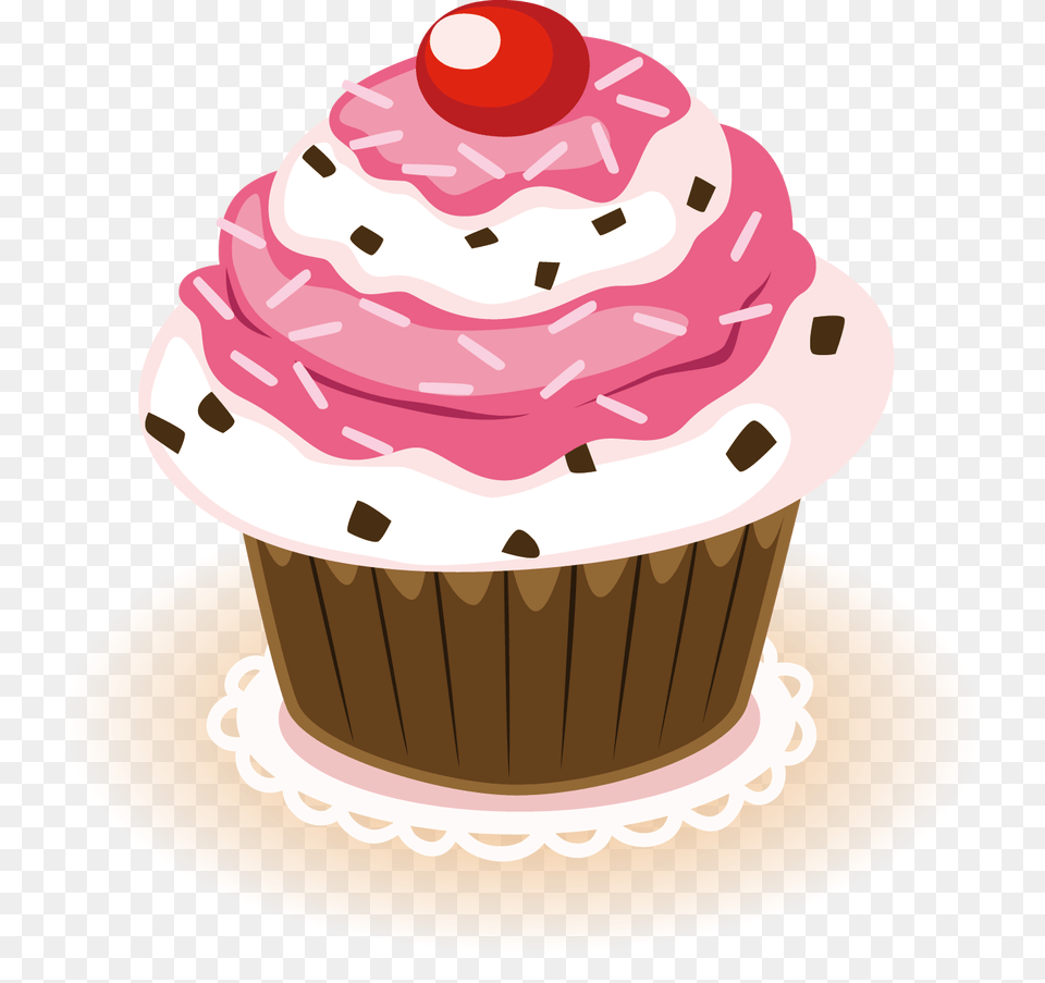 Coffee Tea Cupcake Bakery Birthday Cake Cupcake Logo Transparent Background, Cream, Dessert, Food, Icing Png Image