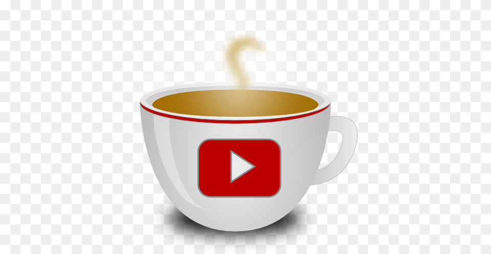 Coffee Youtube Play Icon Of Icons Serveware, Cup, Beverage, Coffee Cup Png Image