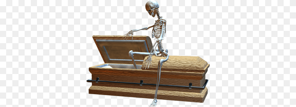 Coffin And Skeleton Image Skeleton In Coffin, Wood, Treasure, Person Free Png