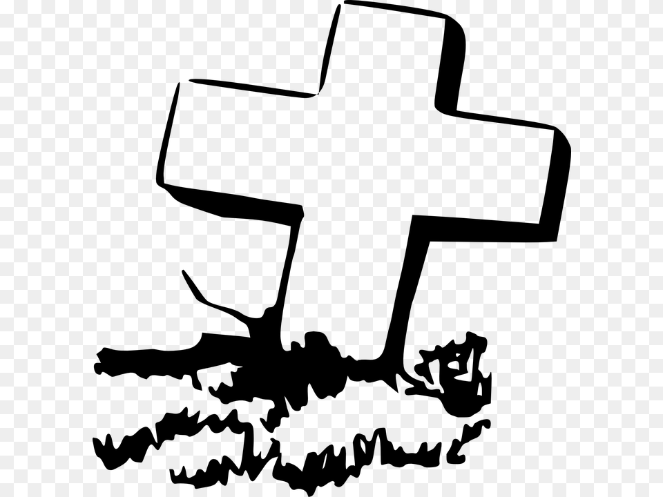 Coffin Clipart Cross, Gray Free Png