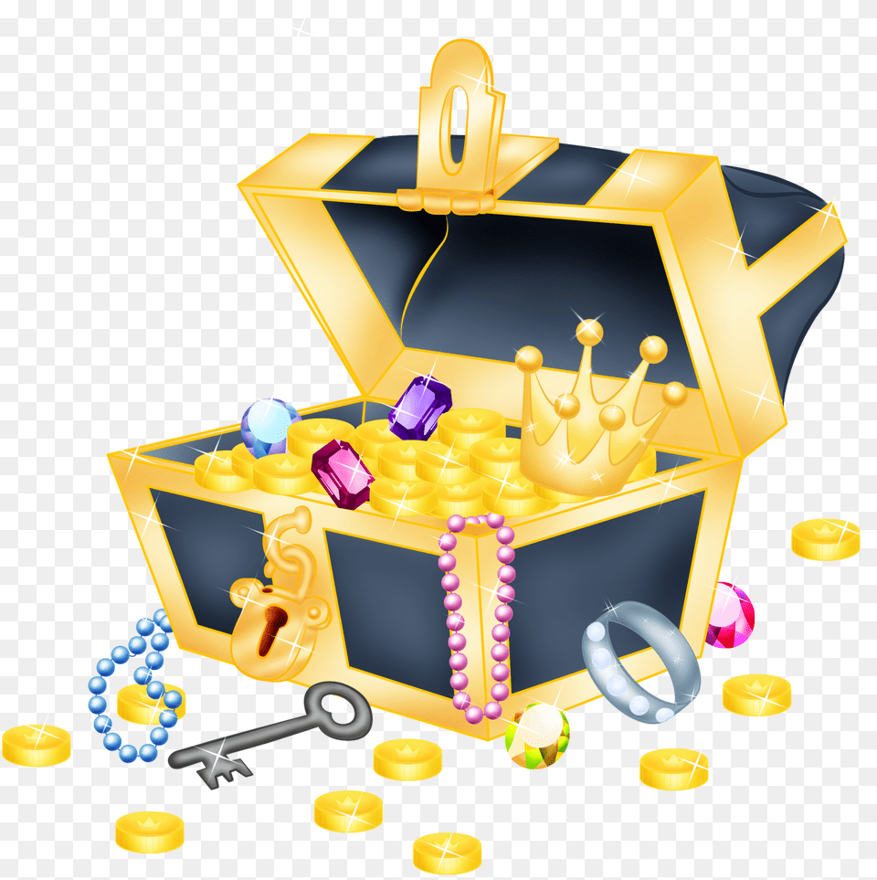 Cofre Con Oro Y Joyas Ttzt Clip Art Jewelry Box, Birthday Cake, Cake, Cream, Dessert Png Image