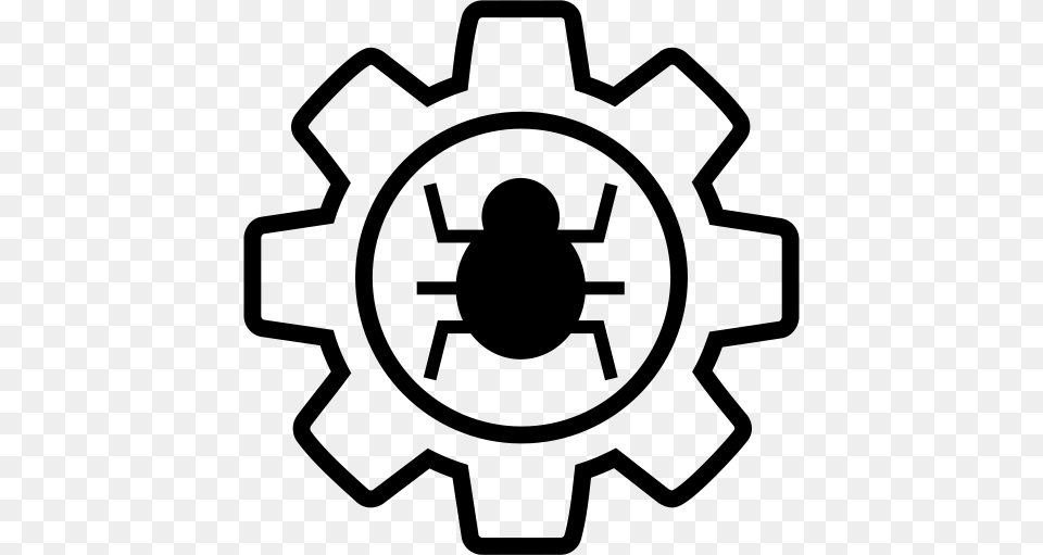 Cog Bug Bug Flea Icon With And Vector Format For, Gray Free Transparent Png