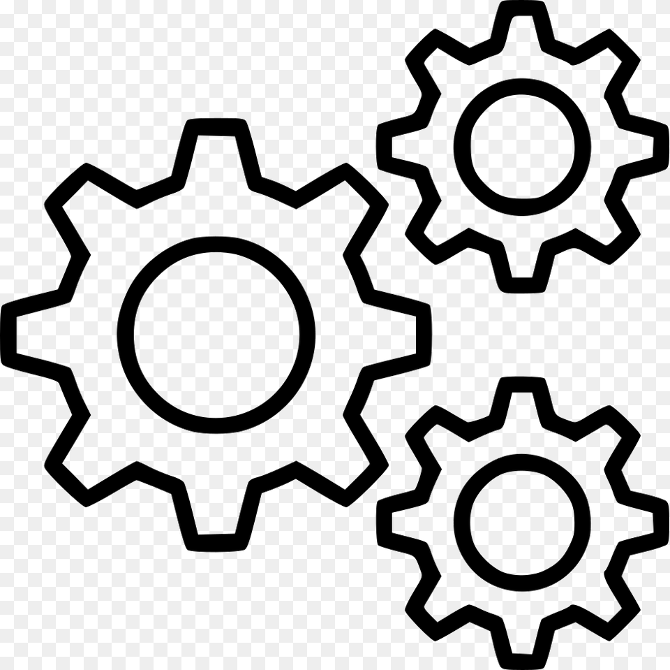 Cog Cogs Gear Gears Mechanism Preferences Settings Scope Of Work Icon, Machine, Ammunition, Grenade, Weapon Free Png Download