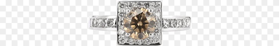 Cognac Diamond Square Halo Ring Engagement Ring, Accessories, Gemstone, Jewelry Free Transparent Png