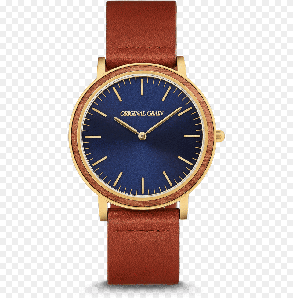 Cognac Gold Minimalist 40mm By Original Grain Original Grain Watched, Arm, Body Part, Person, Wristwatch Free Transparent Png