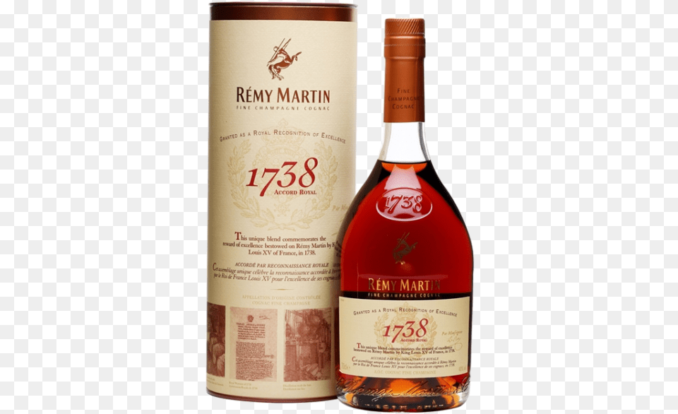 Cognac Remy Martin 1738 70cl 40 Rmy Martin 1738 Accord Royal, Alcohol, Beverage, Liquor, Bottle Free Transparent Png