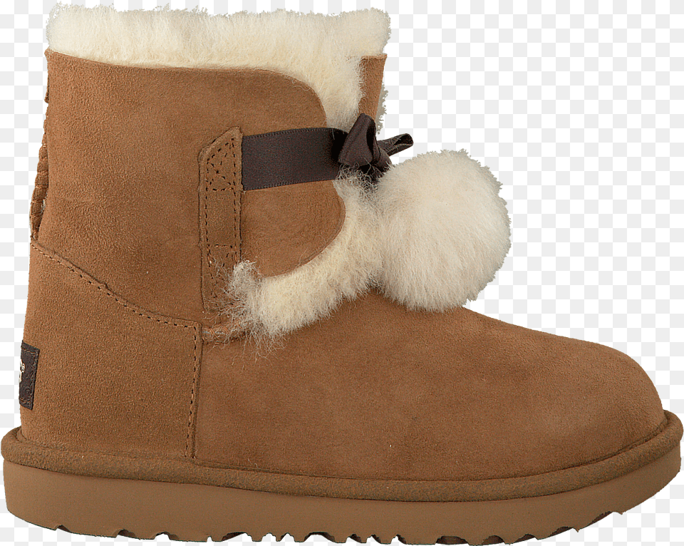 Cognac Ugg Fur Boots Gita Kids Snow Boot, Clothing, Footwear, Shoe Png Image